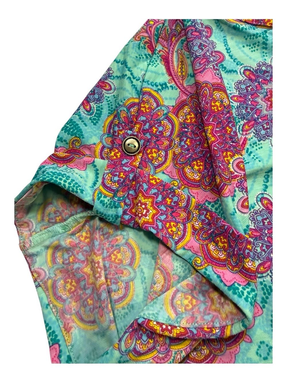 Dear Scarlett Floral Medallion Short Sleeve Blouse XL NWT - Picture 4 of 9